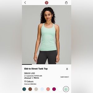 Lululemon Ebb to Street Tank